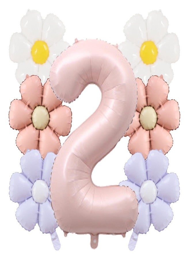 PLAP Happy Birthday Number balloon Flower Balloon Set Birthday Party Decoration (Number 2) - Image 1
